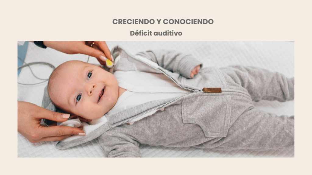 Bebé recibiendo una prueba auditiva para la detección temprana de déficit y problemas de audición.